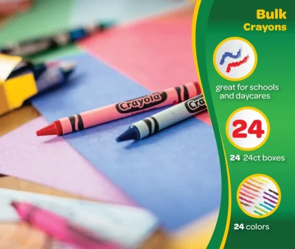 Crayola Crayons Bulk (24 Packs), Coloring Book Supplies, Presharpened Crayons for Kids, Stocking Stuffers, Preschool… – product image 2
