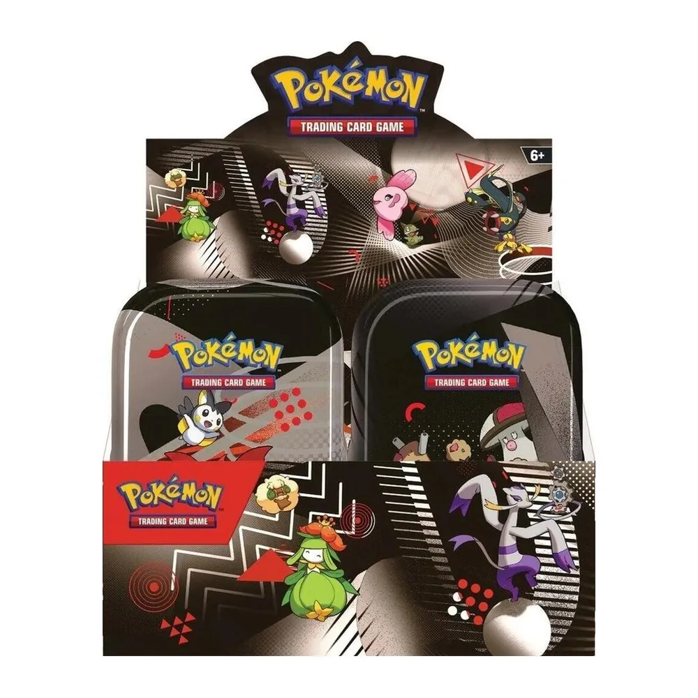 Pokémon TCG Black Bolt Unova Mini Tin Display – Case Pack Pokémon TCG Black Bolt Unova Mini Tin Display – Case Pack
