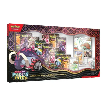 Pokémon TCG Paldean Fates Great Tusk ex & Iron Treads ex Premium Collection – Case Pack