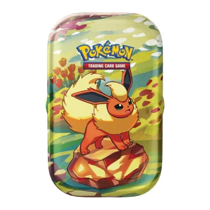 Pokémon TCG Prismatic Evolutions Mini Tin – Flareon – Case Pack