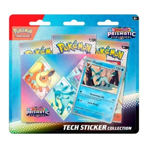 Pokémon TCG Prismatic Evolutions Tech Sticker Collection – Glaceon – Case Pack