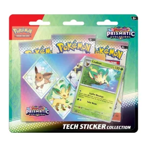 Pokémon TCG Prismatic Evolutions Tech Sticker Collection – Leafeon – Case Pack