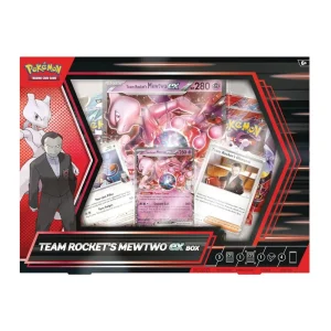 Pokémon TCG Team Rocket Mewtwo ex Box – 4 Packs + Promos – Case Pack